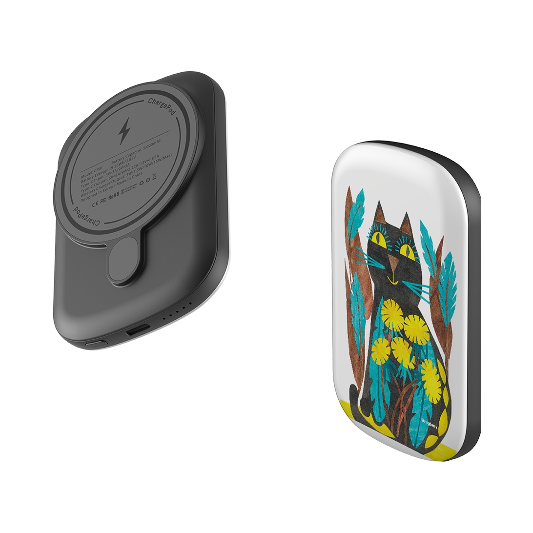 MagSafe Power Bank - Folk Cat By Tracey English