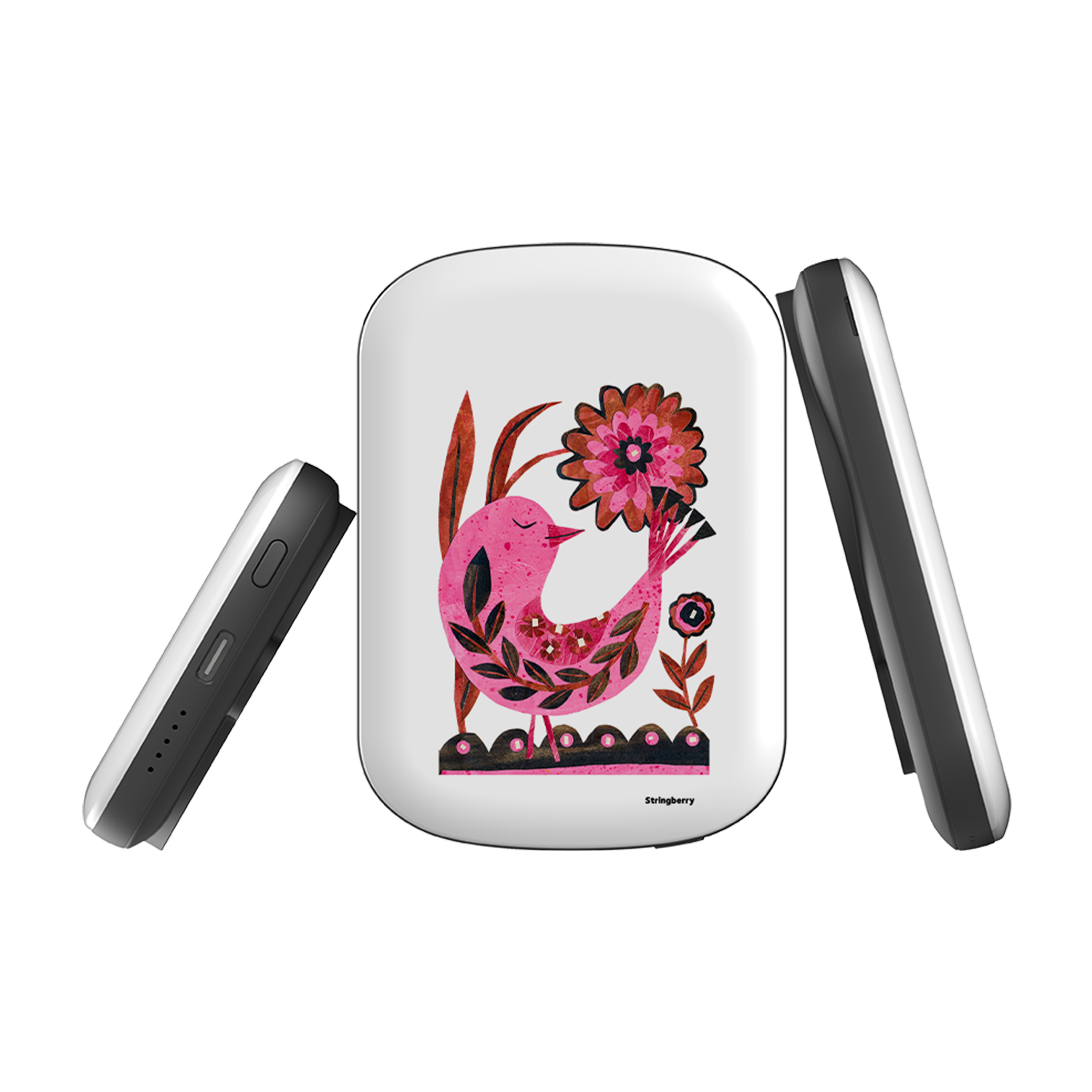MagSafe Power Bank - Folk Floral Bird By Tracey English