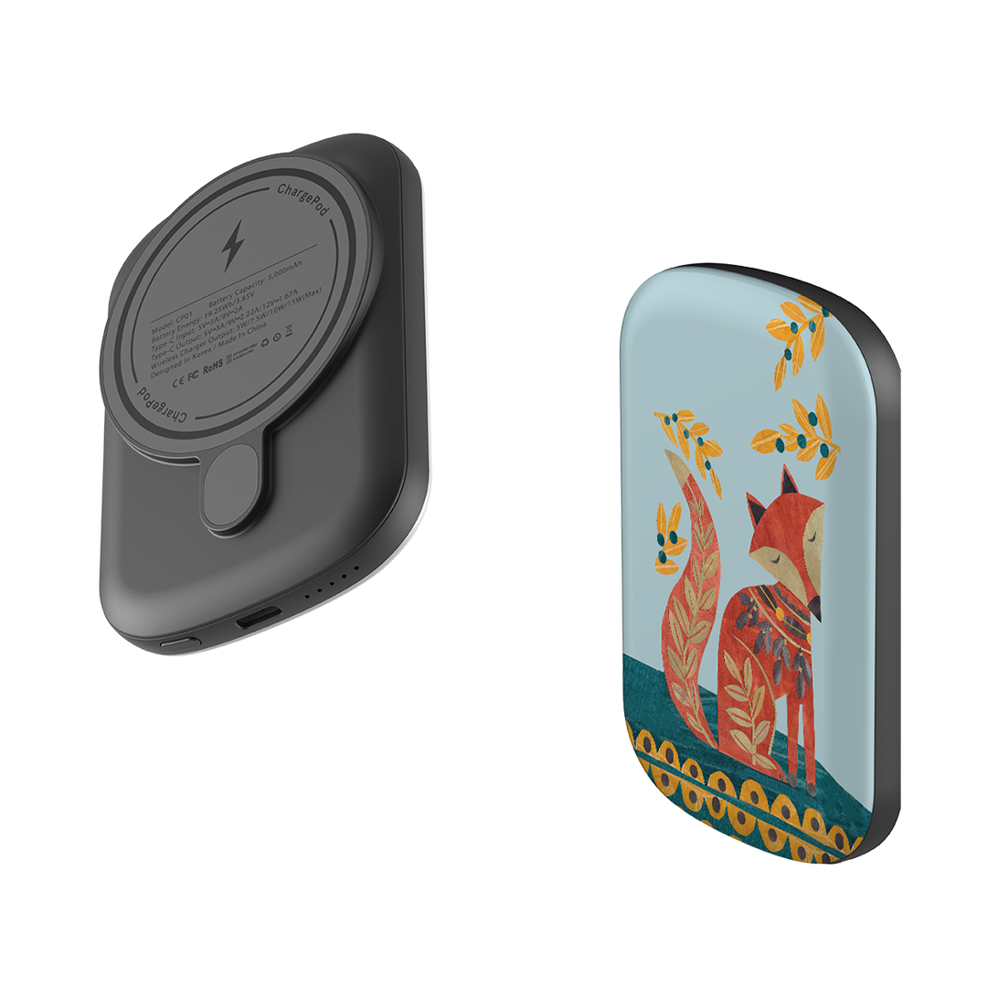MagSafe Power Bank - Folk Foxie By Tracey English