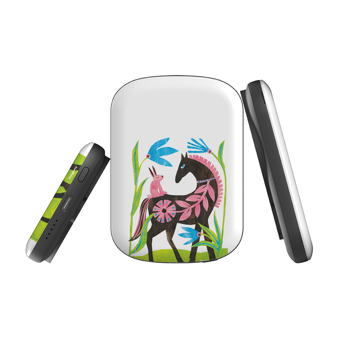 MagSafe Power Bank - Folk Horse And Bunny By Tracey English