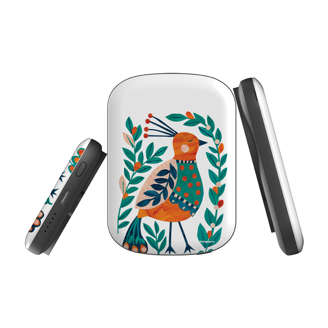 MagSafe Power Bank - Folk Peacock By Tracey English