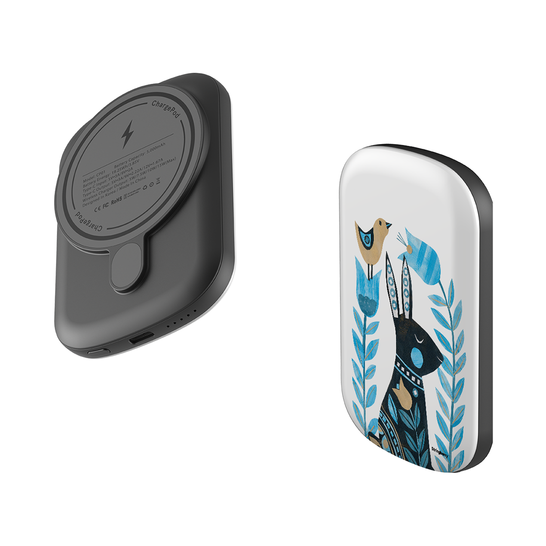 MagSafe Power Bank - Folk Rabbit By Tracey English