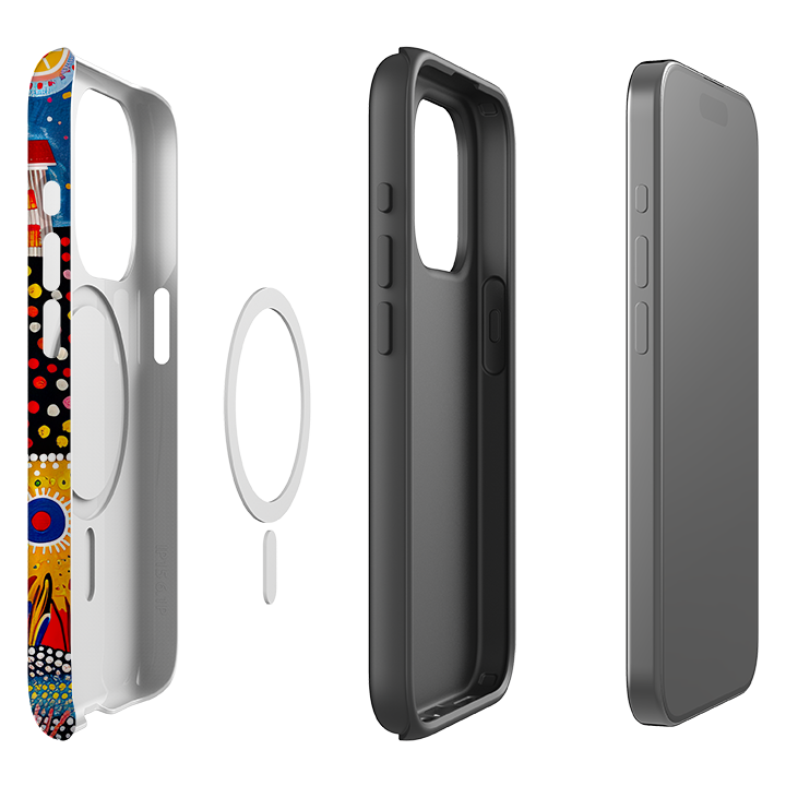 iPhone MagSafe Tough Case - Folk Art House IX
