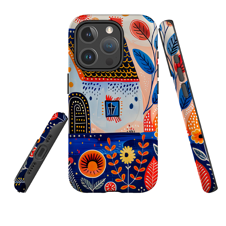 iPhone MagSafe Tough Case - Folk Art House VIII