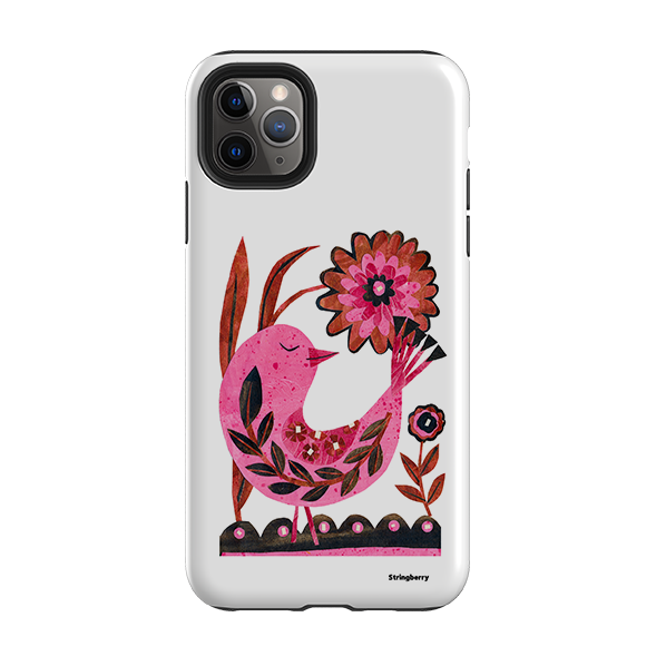iPhone Tough Case - Folk Floral Bird By Tracey English