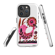 iPhone MagSafe Tough Case - Folk Floral Bird By Tracey English