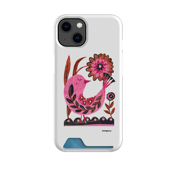 Folk Floral Bird Case and Card Case By Tracey English
