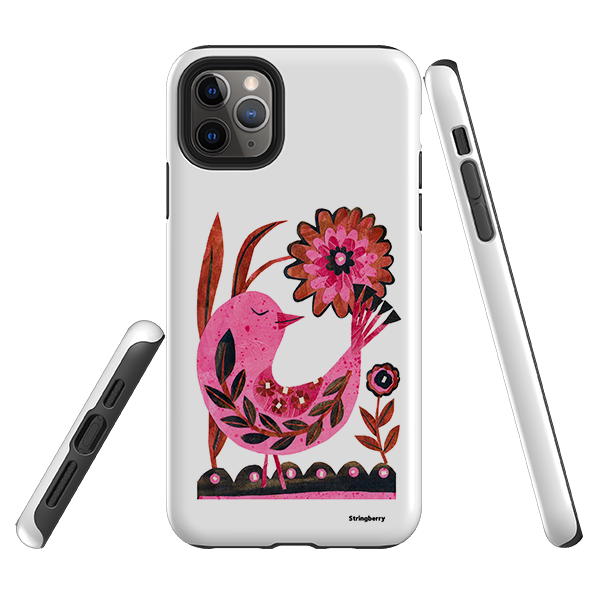 iPhone Tough Case - Folk Floral Bird By Tracey English
