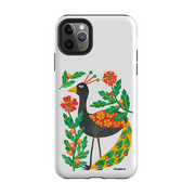 iPhone Tough Case - Folk Floral Peahen By Tracey English