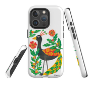 iPhone MagSafe Tough Case - Folk Floral Peahen By Tracey English