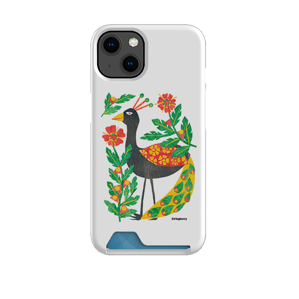 Folk Floral Peahen Case and Card Case By Tracey English