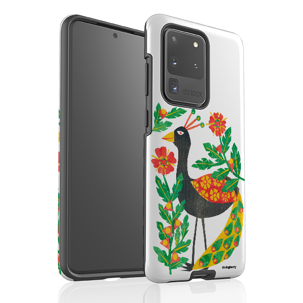 Samsung Tough Case - Folk Floral Peahen By Tracey English