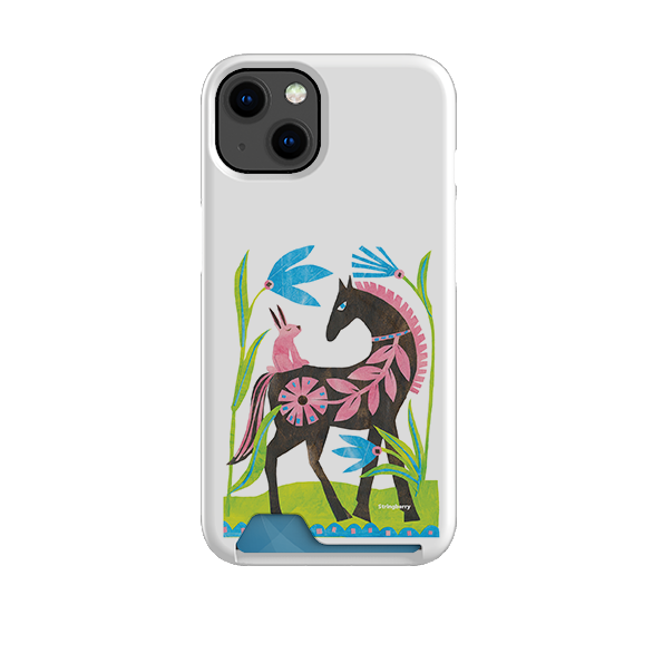 Folk Horse and Bunny Case and Card Case By Tracey English