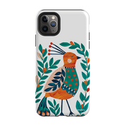 iPhone Tough Case - Folk Peacock By Tracey English