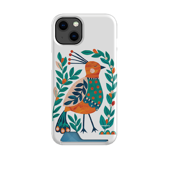 Folk Peacock Case and Card Case By Tracey English