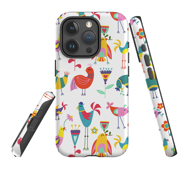 iPhone Tough Case - Folky Birds By Suzy Taylor