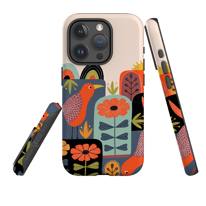 iPhone Tough Case - Folky Birds III By Suzy Taylor