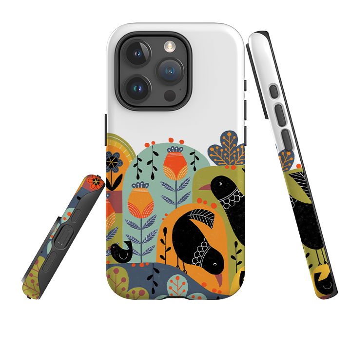 iPhone Tough Case - Folky Birds IV By Suzy Taylor