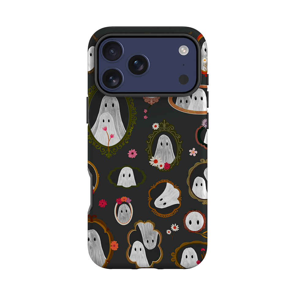 iPhone Tough Case - Framed Ghosts - Charcoal By Katherine Quinn