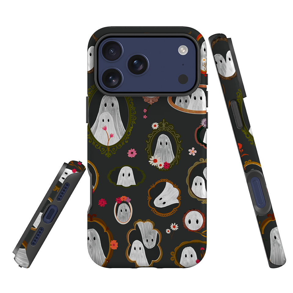 iPhone Tough Case - Framed Ghosts - Charcoal By Katherine Quinn