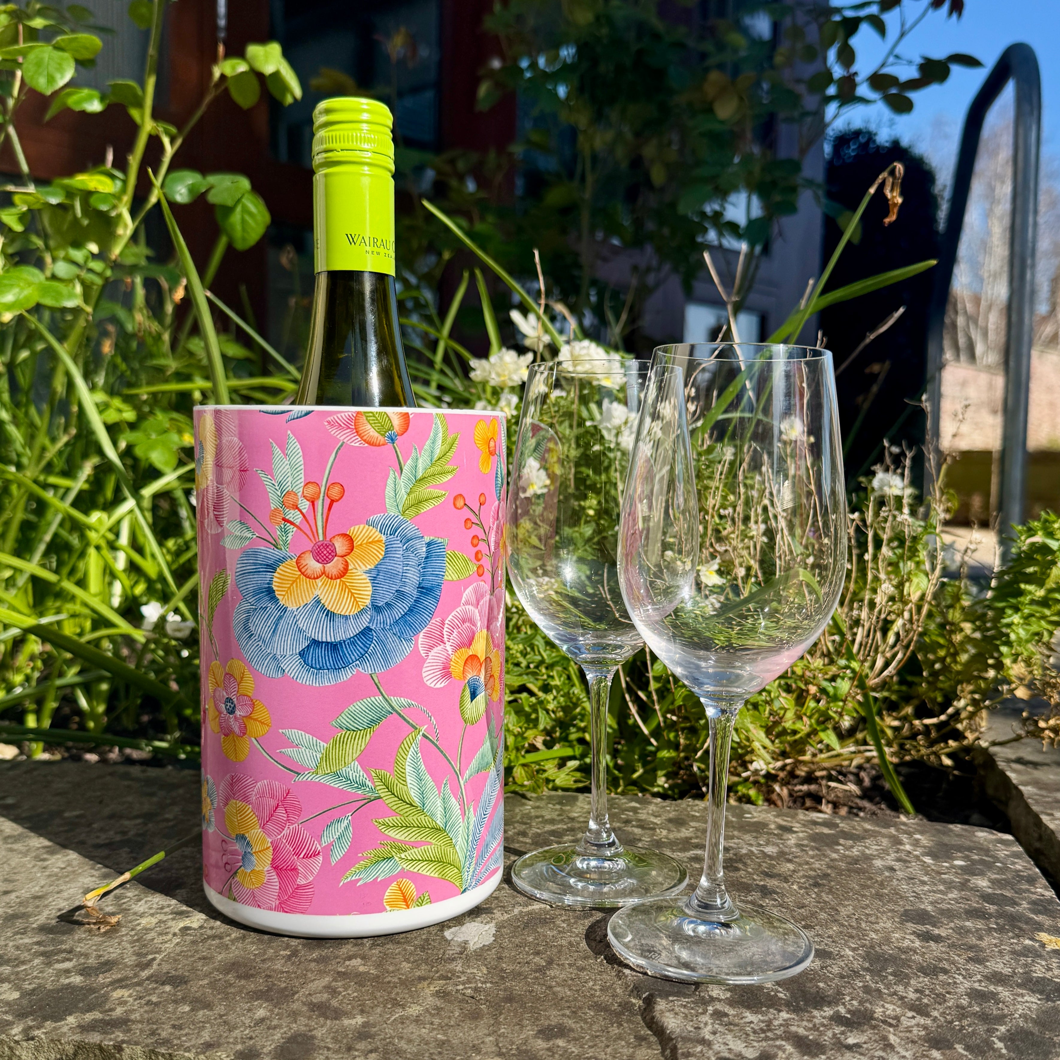 Summer Blossom Pink Wine Chiller Bucket