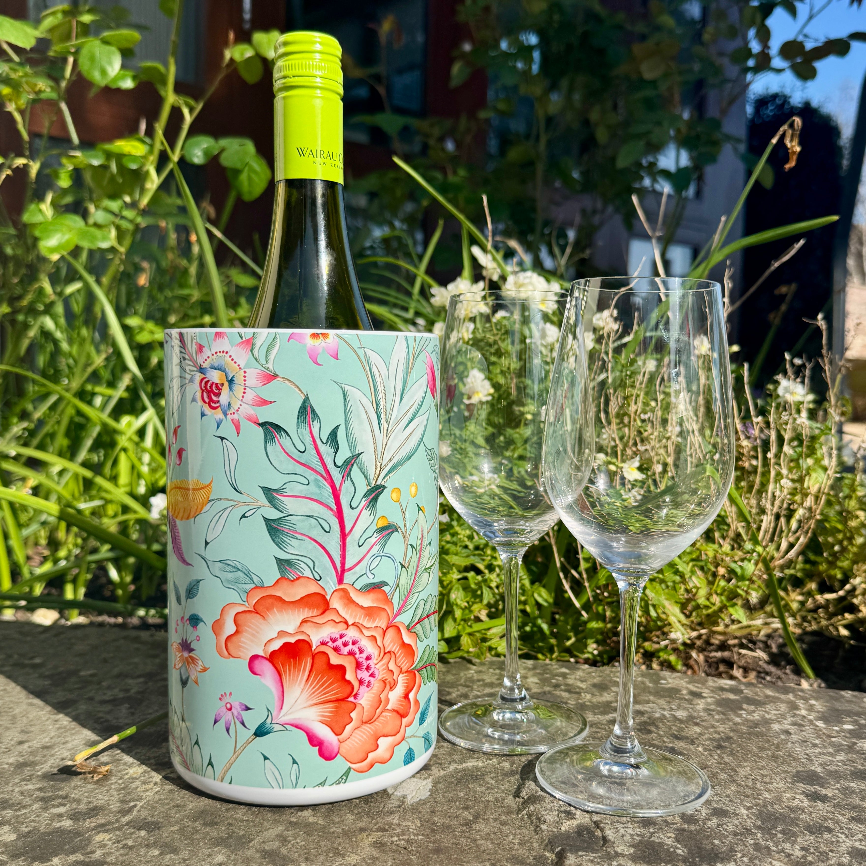 Vale Floral Mint Wine Chiller Bucket