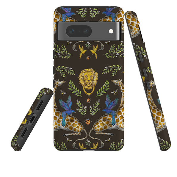 Google Tough Case -  Giraffes Birds And Lion By Catherine Rowe