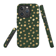 iPhone MagSafe Tough Case -  Green and Gold Dots