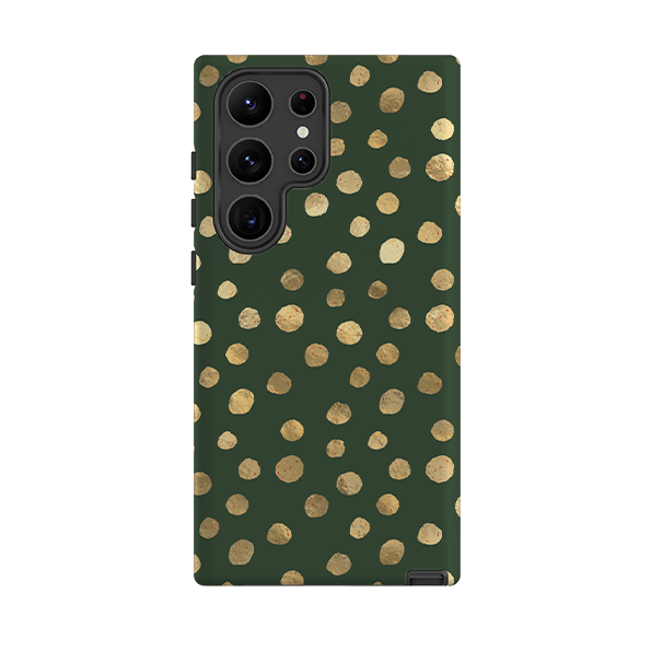 Samsung Tough Case - Green and Gold Dots