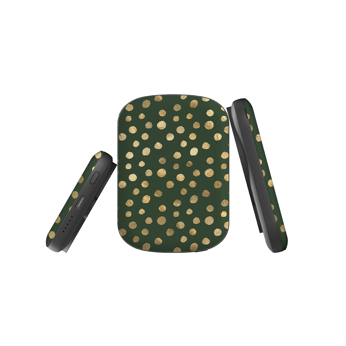 MagSafe Power Bank - Green and Gold Dots