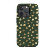 iPhone Tough Case - Green and Gold Dots