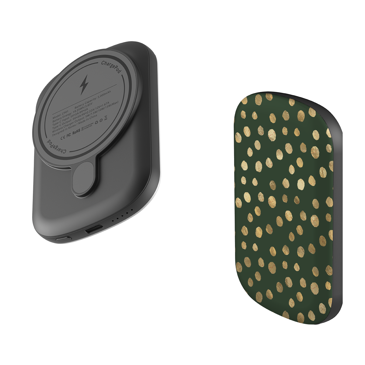 MagSafe Power Bank - Green and Gold Dots