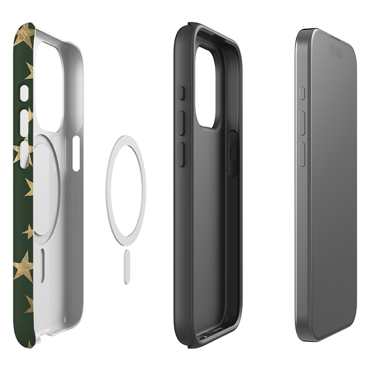 iPhone MagSafe Tough Case - Green and Gold Stars