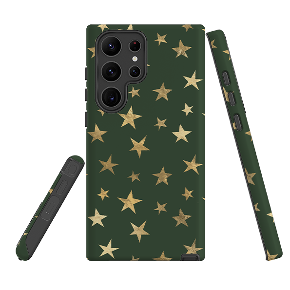 Samsung Tough Case - Green and Gold Stars