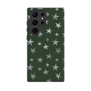 Samsung Tough Case - Green and Silver Stars