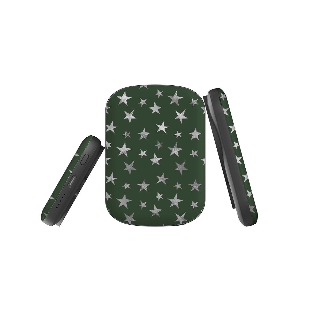 MagSafe Power Bank - Green and Silver Stars