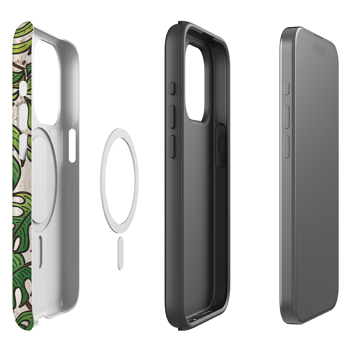 iPhone MagSafe Tough Case - Green Floral 1 By Amelia Bowman