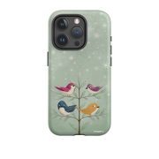 iPhone Tough Case - Garden Birds Aqua By Maja Lindberg