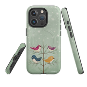 iPhone MagSafe Tough Case - Garden Birds Aqua By Maja Lindberg
