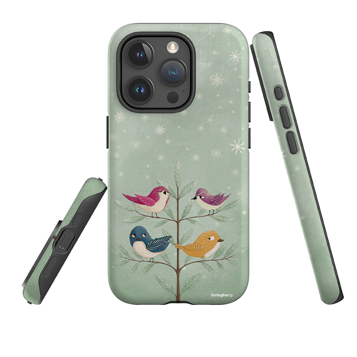 iPhone Tough Case - Garden Birds Aqua By Maja Lindberg