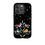 iPhone Tough Case - Garden Birds Black By Maja Lindberg