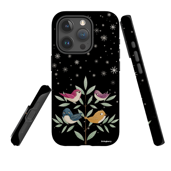 iPhone Tough Case - Garden Birds Black By Maja Lindberg