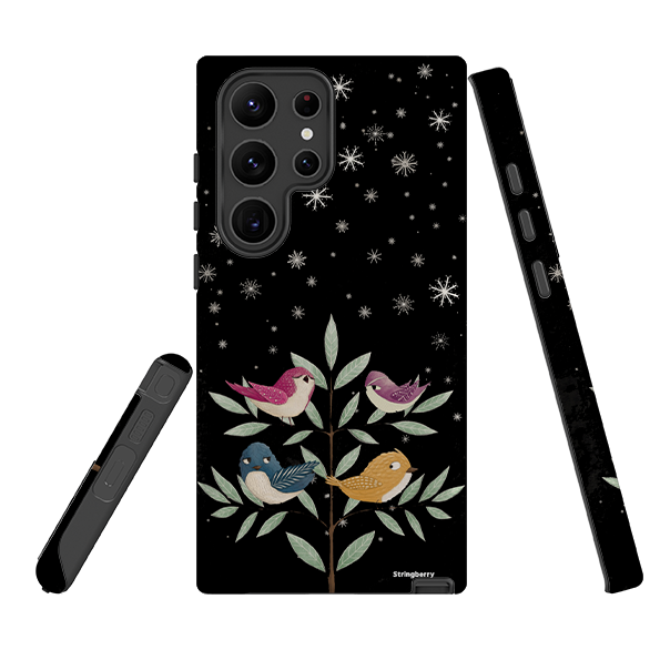 Samsung Tough Case - Garden Birds Black By Maja Lindberg