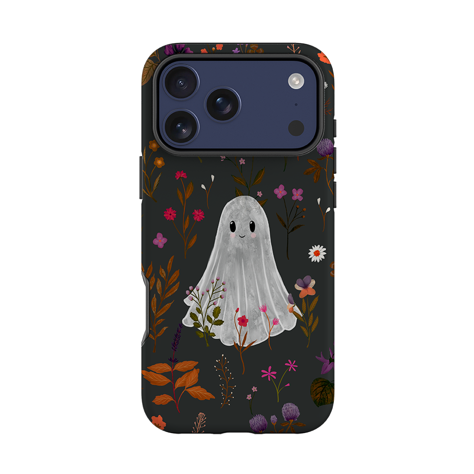 iPhone Tough Case - Ghost in the Garden - Charcoal By Katherine Quinn