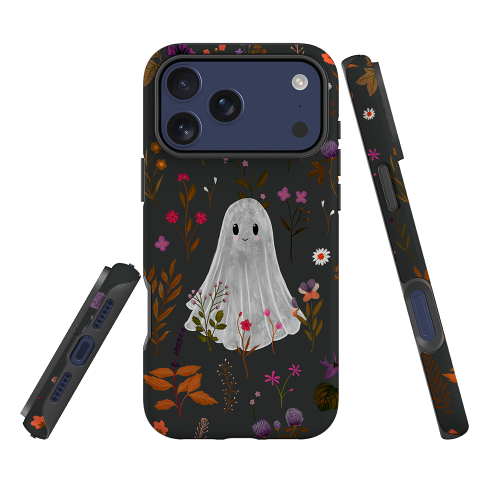 iPhone Tough Case - Ghost in the Garden - Charcoal By Katherine Quinn