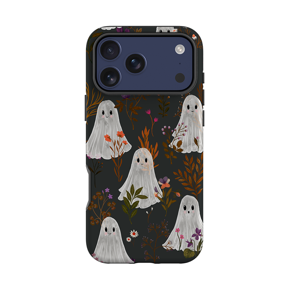 iPhone Tough Case - Ghost in the Garden - Charcoal Multi By Katherine Quinn