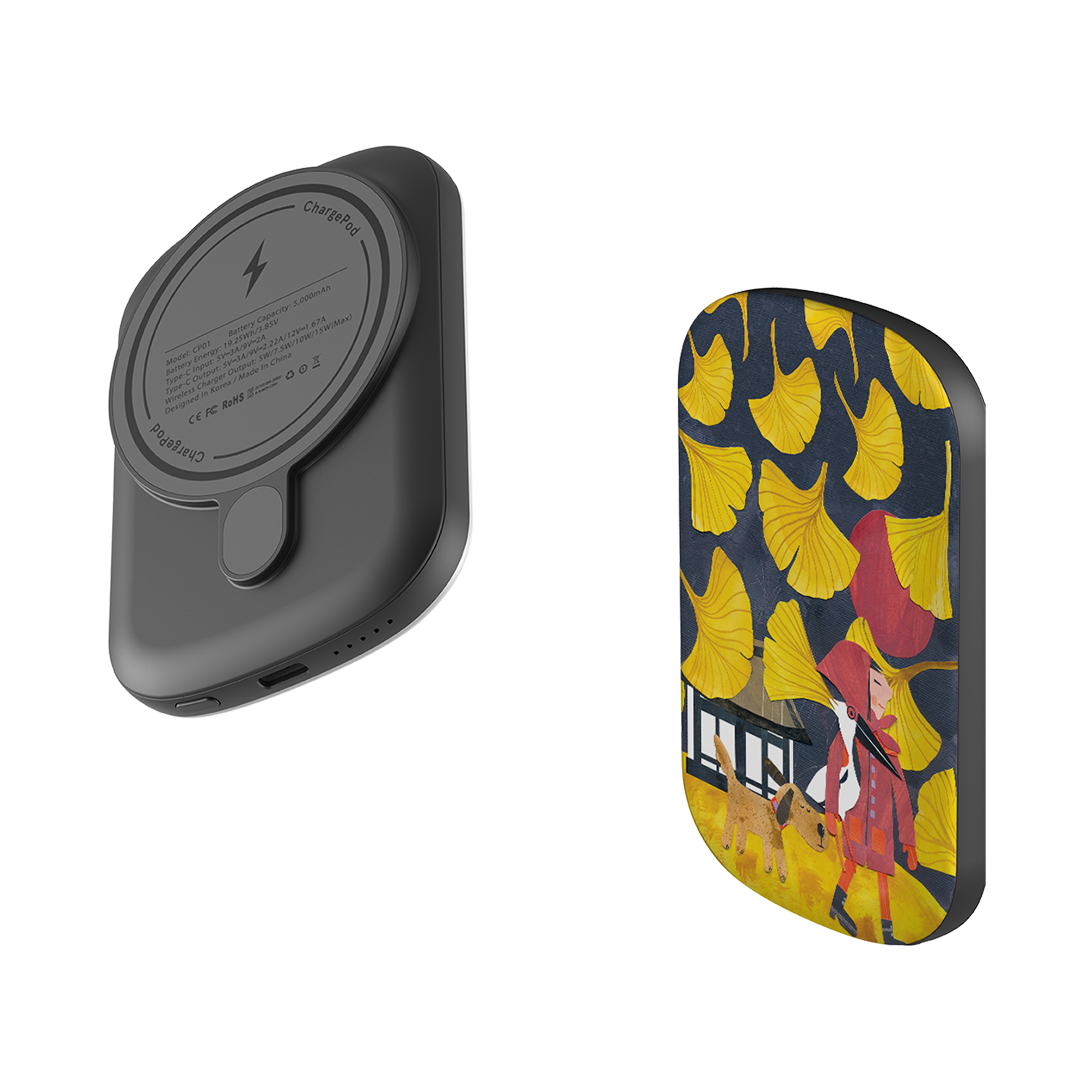 MagSafe Power Bank - Ginko Leaves By Tracey English