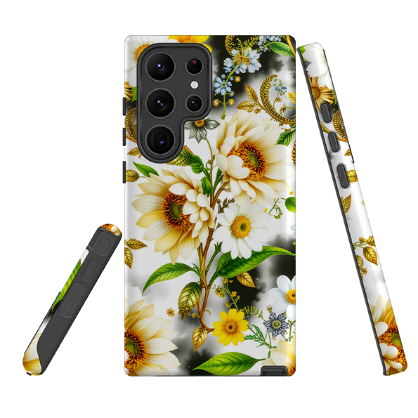 Samsung Tough  Case - Gold Flowers
