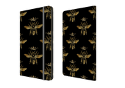 Golden Bees Black Folio Notebook