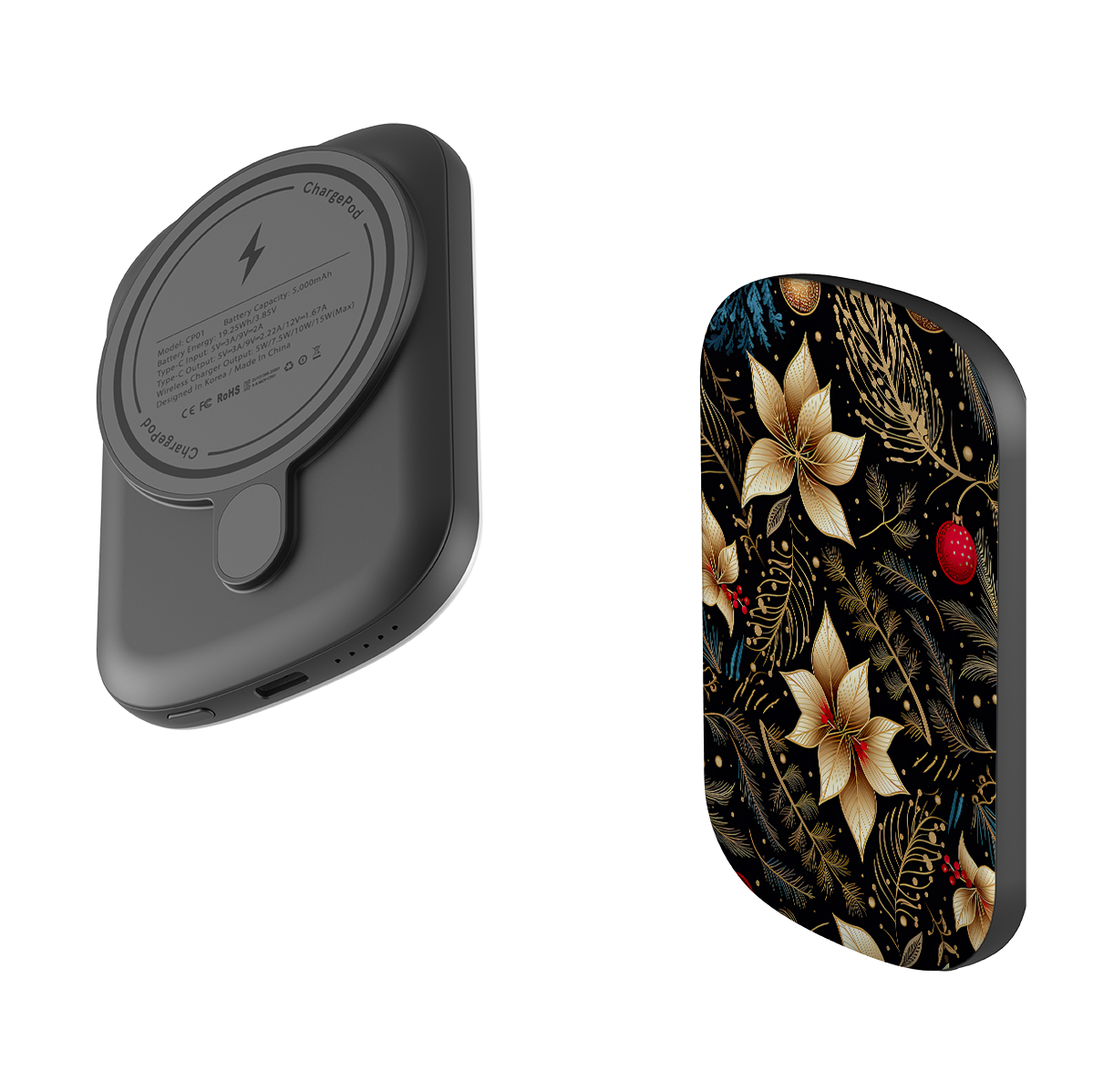 MagSafe Power Bank - Golden Winter Floral